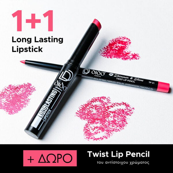 1+1 Long Lasting Lipstick No 2021 + Lip Pencil